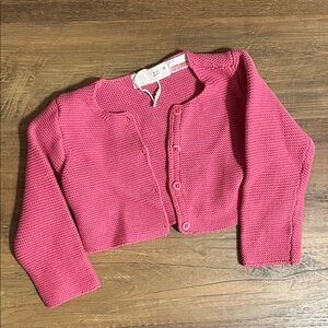 Zara Baby Pink Knit Sweater Cardigan 9-12m